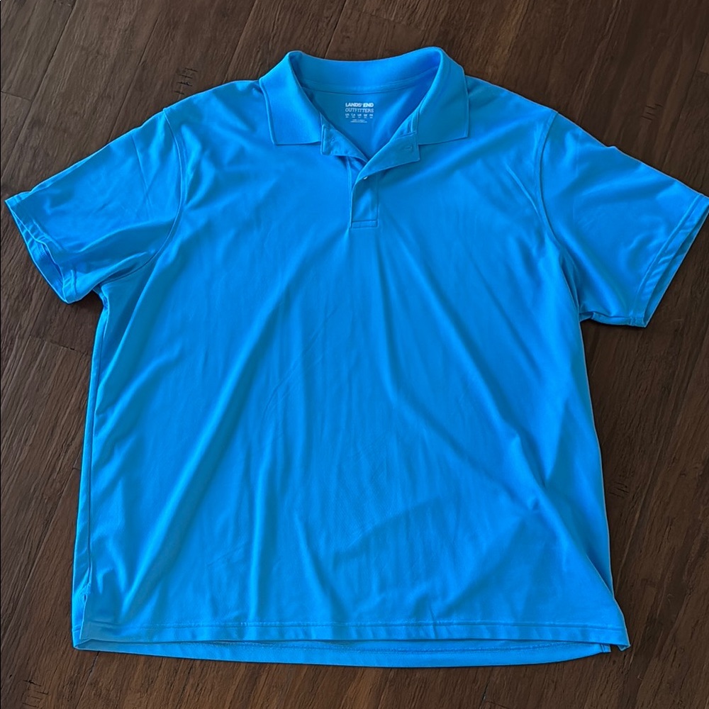 Lands' End Blue Polo Shirt Classic Fit